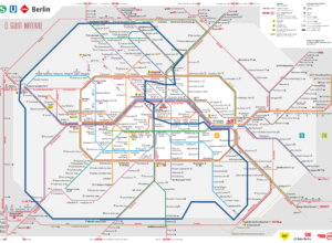 Muro de Berlim mapa de transporte